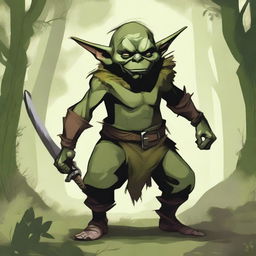 A detailed illustration of a Goblin from fantasy lore