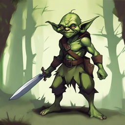 A detailed illustration of a Goblin from fantasy lore