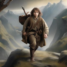 A brave Hobbit Messenger Warrior traveling through a dangerous landscape