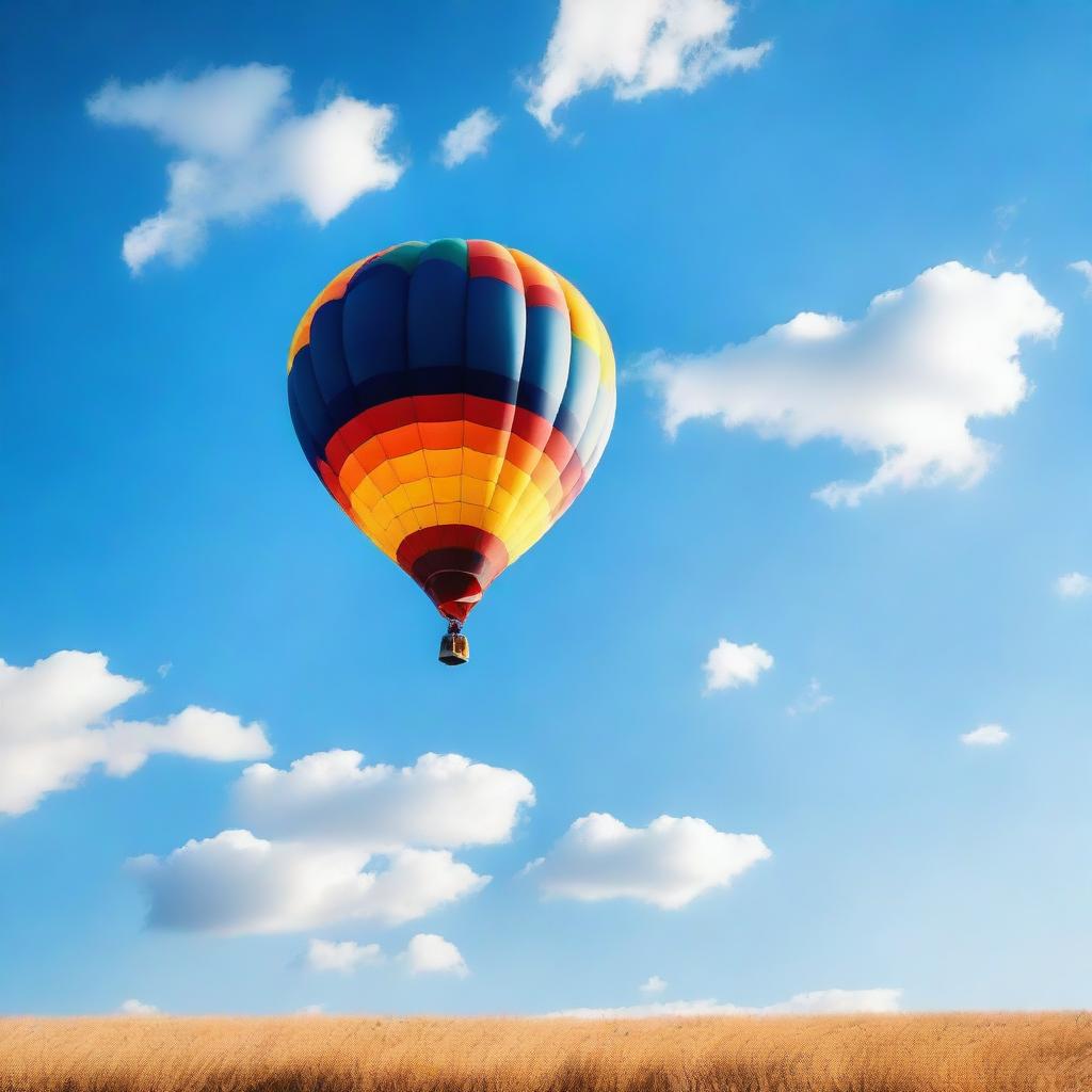 A serene and peaceful scene of a single balloon floating in the sky