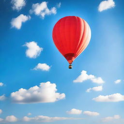 A serene and peaceful scene of a single balloon floating in the sky