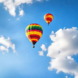 A serene and peaceful scene of a single balloon floating in the sky