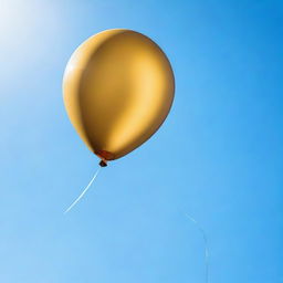 A solid gold balloon floating away into the sky