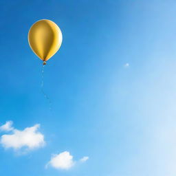 A solid gold balloon floating away into the sky