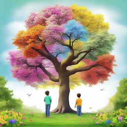 A beautiful tree in full bloom with colorful flowers during spring