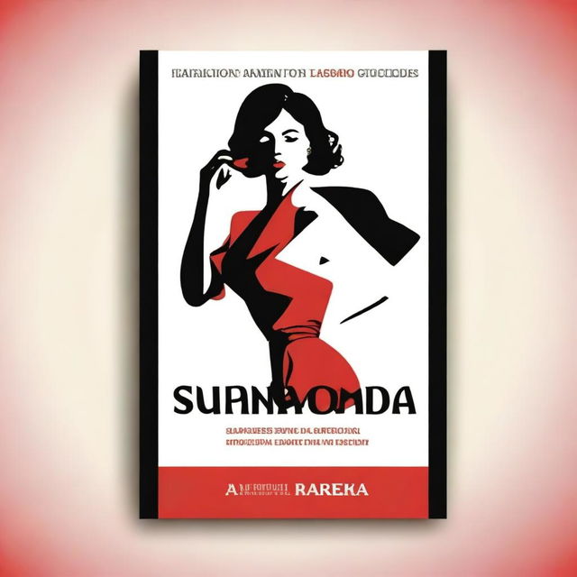 A book cover with a background in shades of red, white, and black