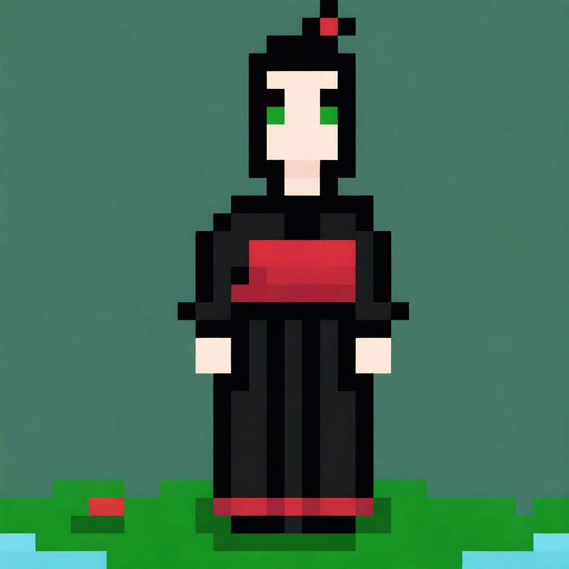 A 20-year-old character designed in a 32-pixel pixel art style for a beautiful game