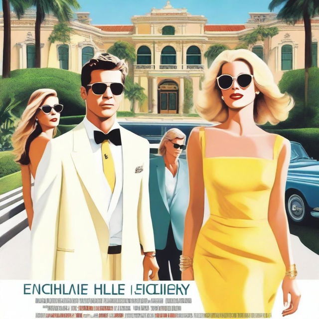 A movie poster showing three adult friends facing dramas in Beverly Hills during the summer