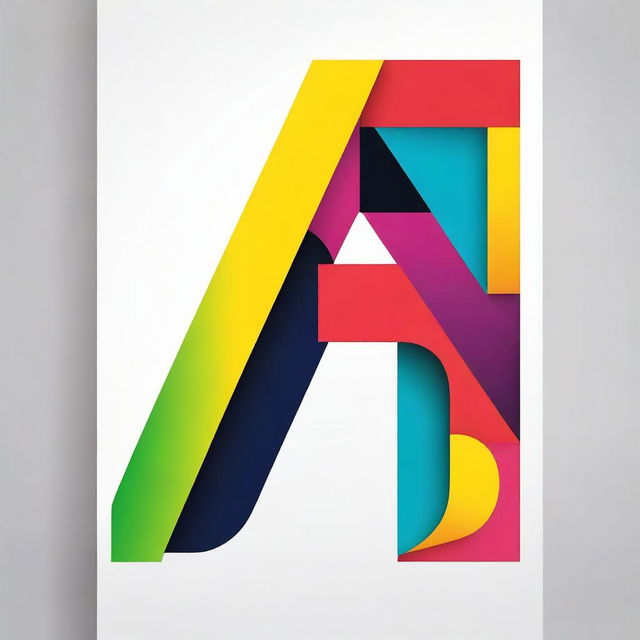 Create a vibrant and eye-catching poster featuring a large letter 'L'