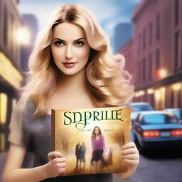 Create a realistic book cover for a fiction novel titled 'Sparkle'