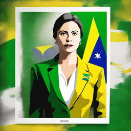 Create a poster of Isadora Malinov, an imposing vice-president with a sophisticated presence