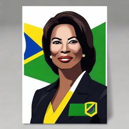 Create a realistic poster of an imposing vice-president with a sophisticated presence