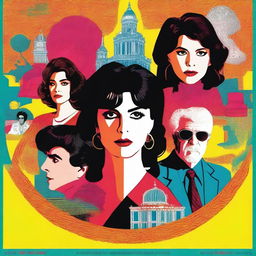 A poster in the style of Pedro Almodóvar, featuring vibrant colors and dramatic compositions