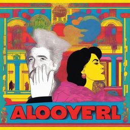 A poster in the style of Pedro Almodóvar, featuring vibrant colors and dramatic compositions