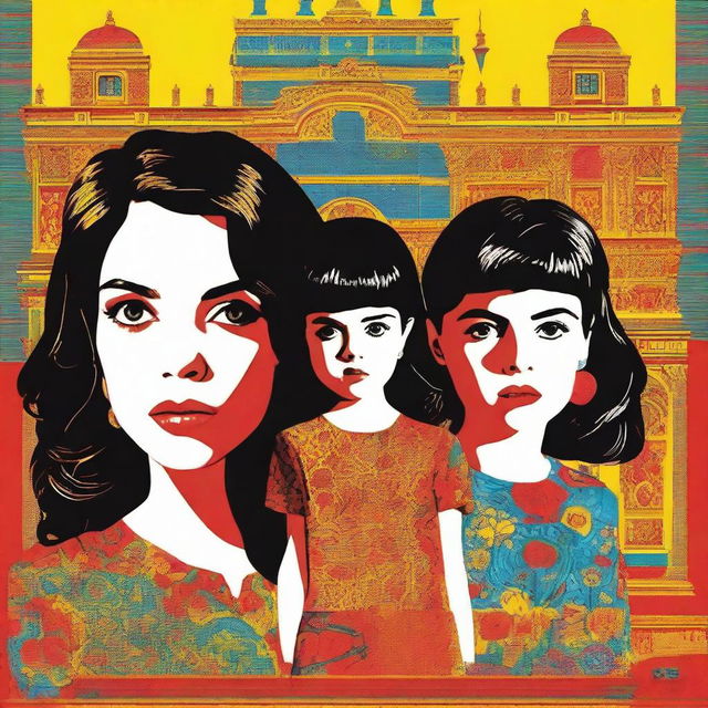 A poster in the style of Pedro Almodóvar, featuring three young adults: two girls and one boy