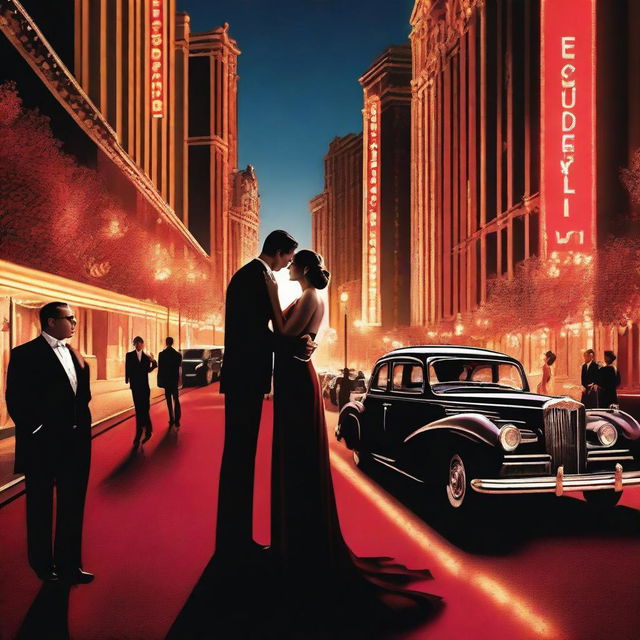 A Hollywood-style poster featuring a glamorous and captivating scene