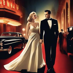 A Hollywood-style poster featuring a glamorous and captivating scene