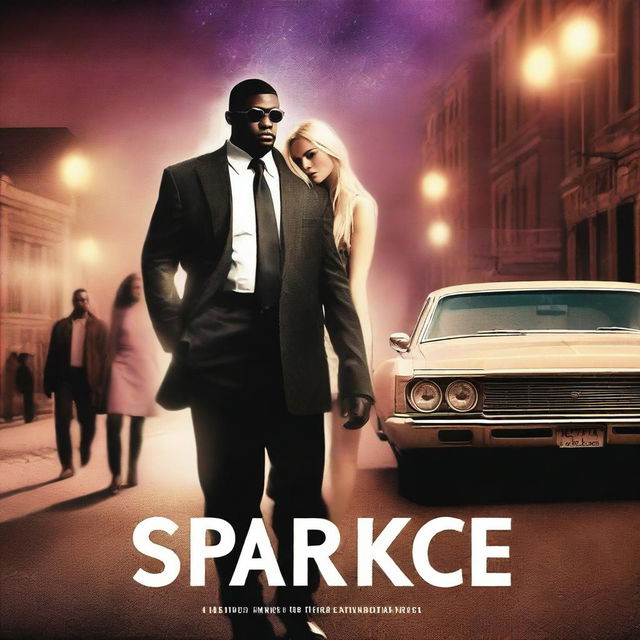 Create a realistic full photo for a fiction novel cover titled 'Sparkle'