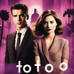 A Hollywood-style mystery poster featuring two young adult women and one young adult man