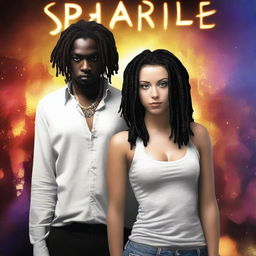 Create a realistic full photo for a fiction novel cover titled 'Sparkle'