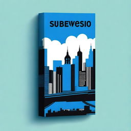 A book cover with an urban theme in blue and black colors