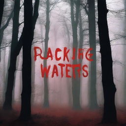 A horror movie poster for 'Blackridge Waters,' set in a dark, ominous forest