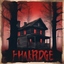 A creepy poster titled 'Blackridge' featuring a cabin in the woods