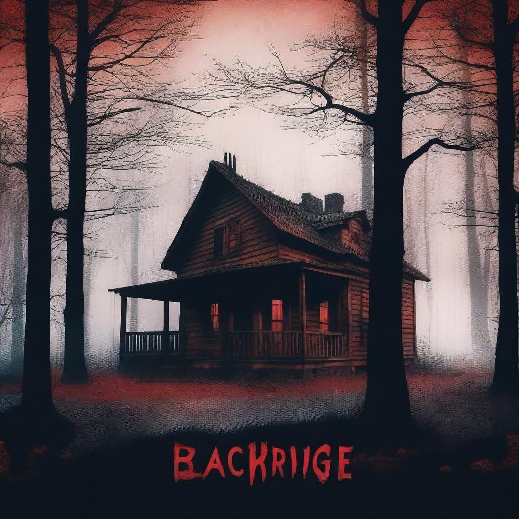 A creepy poster titled 'Blackridge' featuring a cabin in the woods