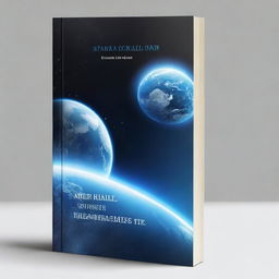 A book cover design that features a striking contrast between Earth and space