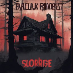 A creepy poster titled 'Blackridge' featuring a cabin in the woods