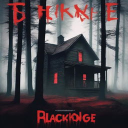 A creepy poster titled 'Blackridge' featuring a cabin in the woods