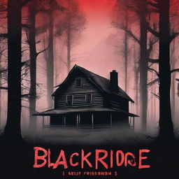 A creepy poster titled 'Blackridge' featuring a cabin in the woods