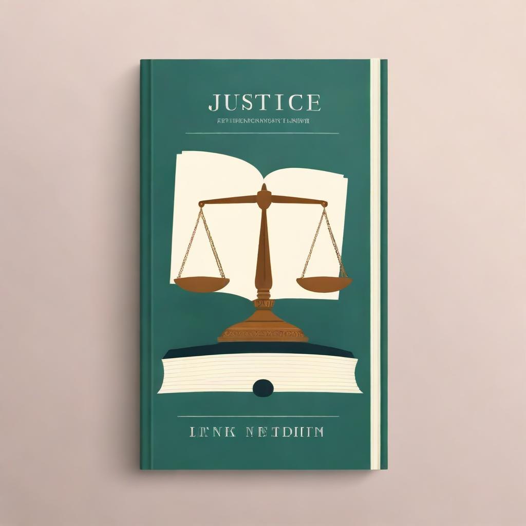 A book cover design that represents the concept of justice