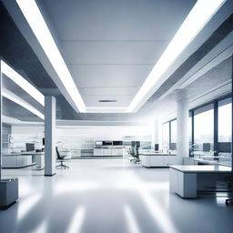 An interior view of a science and technology company