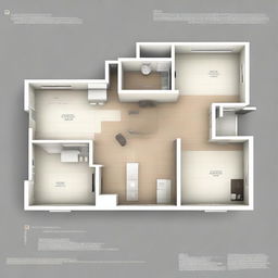 Create an aesthetic floor plan of a science and technology company called H