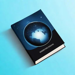 Create a book cover without any text, featuring a blue and black color scheme