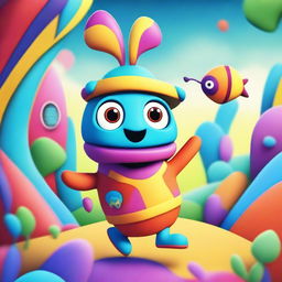 A whimsical and fun character named Tboovs, depicted in a colorful and playful setting