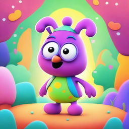 A whimsical and fun character named Tboovs, depicted in a colorful and playful setting