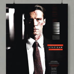 Create a movie poster inspired by the American Psycho movie, featuring the provided photo