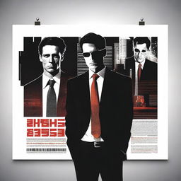 Create a movie poster inspired by the American Psycho movie, featuring the provided photo