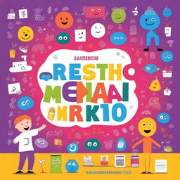 Design a fun and colorful book cover for 'Aritmetic Mental Kids'