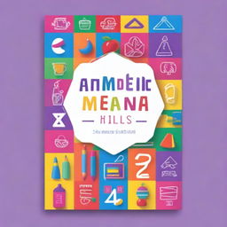 Design a fun and colorful book cover for 'Aritmetic Mental Kids'