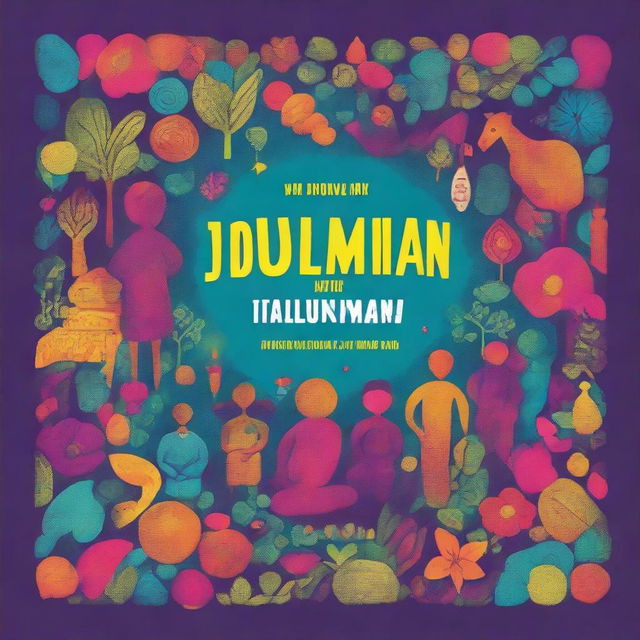 A captivating book cover for 'The Joyful Talisman: Conversations on Human Values for a Joyful World'