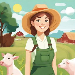 A detailed illustration of a farmer's daughter