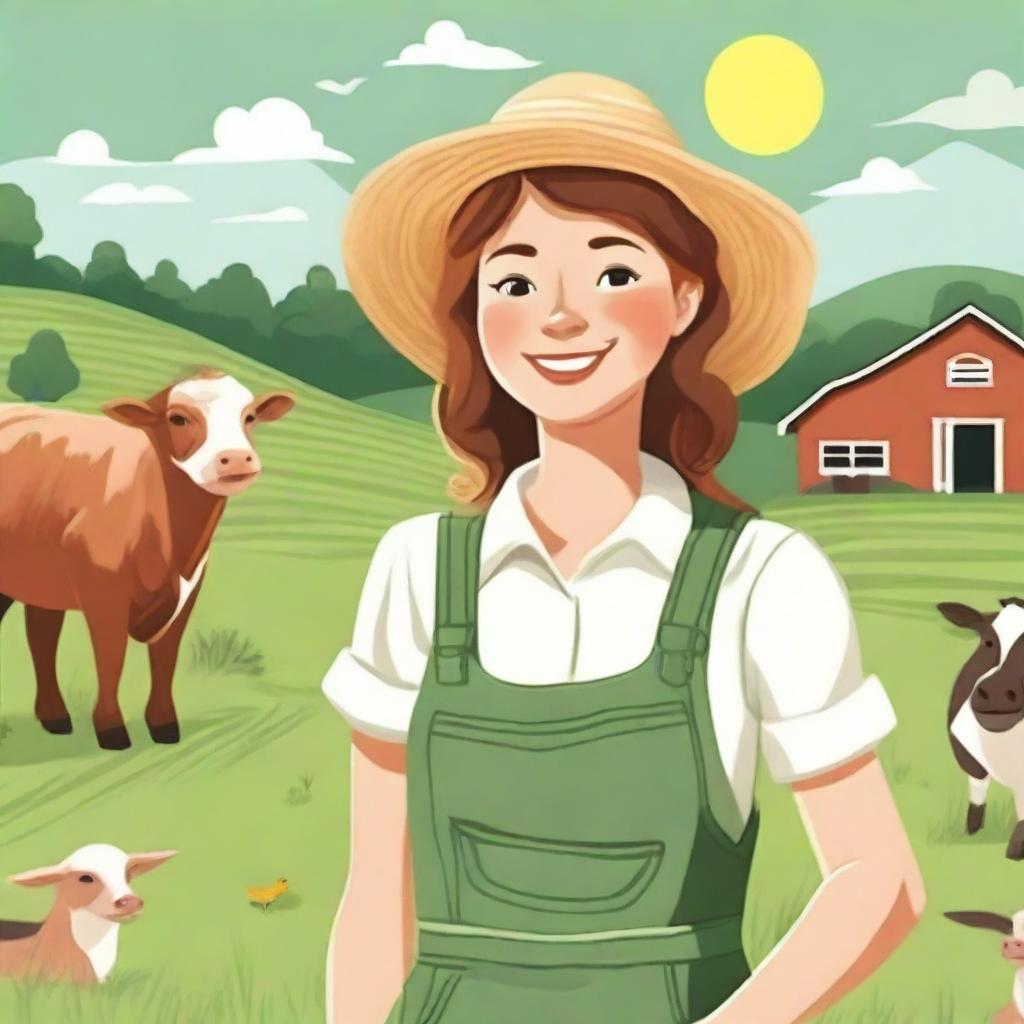 A detailed illustration of a farmer's daughter