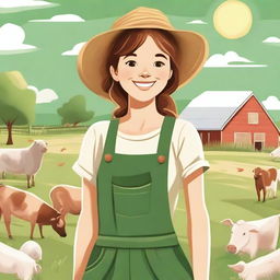 A detailed illustration of a farmer's daughter