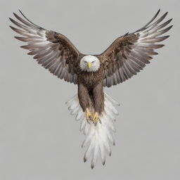 Create an image of a single, detailed eagle wing designed simplistically to allow for easy drawing replication, showcasing the distinct feather arrangement characteristic of eagles.