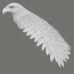 Create an image of a single, detailed eagle wing designed simplistically to allow for easy drawing replication, showcasing the distinct feather arrangement characteristic of eagles.