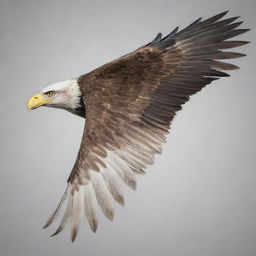 Create an image of a single, detailed eagle wing designed simplistically to allow for easy drawing replication, showcasing the distinct feather arrangement characteristic of eagles.