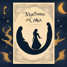 Create an astonishing plain book cover with the title 'El misterio de la Luna' and the author's name written in a delicate script font at the bottom